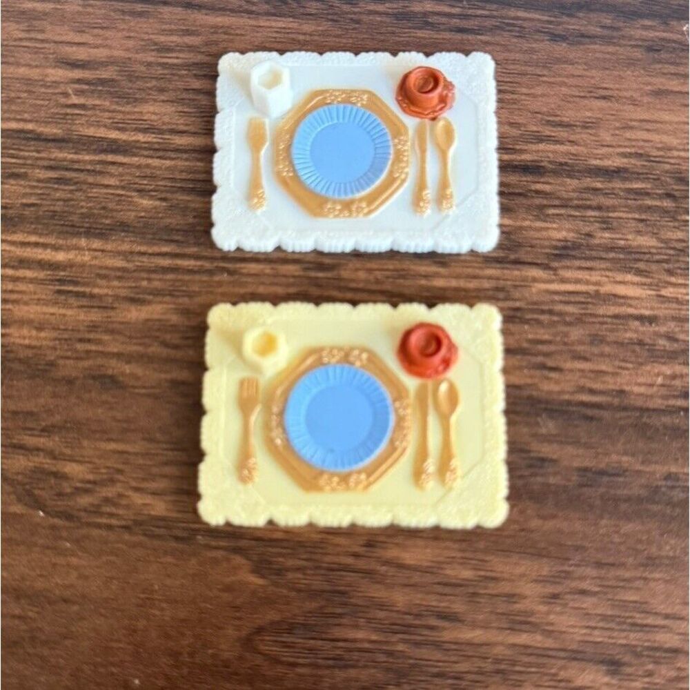 Fisher Price Loving Family Dining Room Deluxe Decor Dinner Food‎ Trays 2005